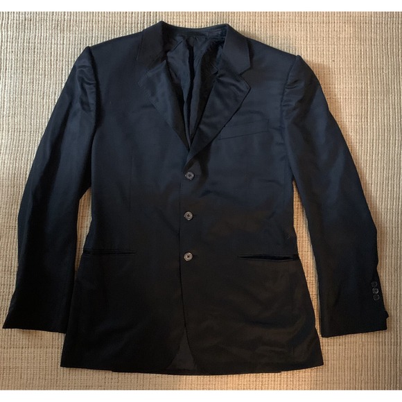 Yves Saint Laurent Rive Gauche Men's Suit Jacket Black 3buttons 100% Cupro - Picture 1 of 11